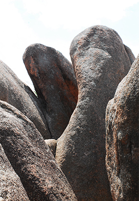 A view of some of the huge rocks at Elephant Rocks State Park