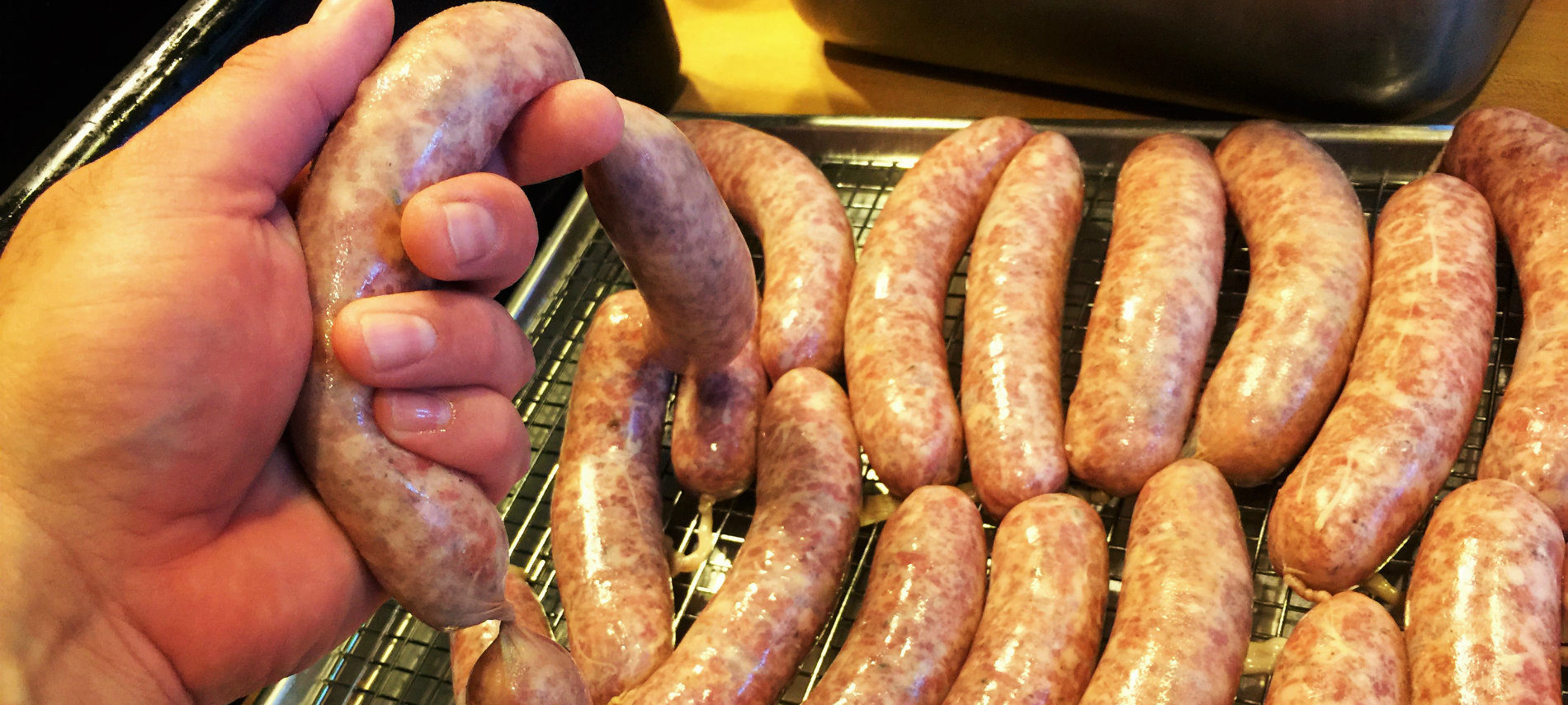 Homemade sausages at the OCBB